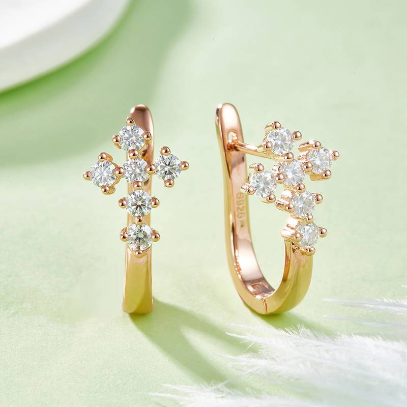 耳环S925银莫桑钻厘石D级0.72CT
